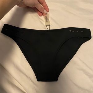 Gigi C laser cut out black bikini bottoms